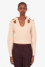 Self-Portrait Brown Cotton Wool Cut Out Sweater Size L