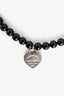 Tiffany & Co. Sterling Silver Onyx Beaded Heart Tag Bracelet