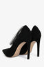 House Of CB Black Suede Sheer Swiss Dot Tulle 'Aurelia' Heels Size 38