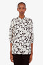 Smythe Black/White Floral Button-Up Top Size M