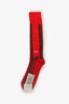 Gucci Red/Green Printed Knee High Socks Size M