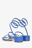 Rene Caovilla Blue Crystal Embellished Ankle Wrap Sandals Size 36