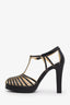 Pre-loved Chanel™ Black/Gold Slingback Heel Size 36.5C