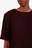 Marni Burgundy Check Short Sleeve Mini Dress Size 42