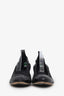 Pre-loved Chanel™ Black Leather Elastic Ballet Flat Heels Size 37.5