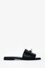 Hermès Black Leather Giulia Sandals Size 38