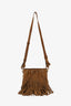 Saint Laurent Brown Suede Fringe Small Emmanuelle Bucket Bag