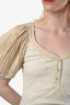 Haut Ulla Johnson beige à manches bouffantes, détails boutonnés et encolure dégagée, taille M