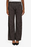 Brunello Cucinelli Brown Sparkling Cotton Pleated Pant Size 2