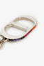 Christian Dior Silver Tone/Multicolour Crystal Keychain