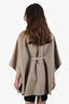 Loro Piana Beige Marble Slab Cashmere Salzburg Cape Coat with Leather Belt