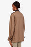 Burberry Khaki Leather Detail Barn Jacket Size 48