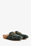 Gucci Green/Pink GG Monogram Velvet Mules Size 36.5