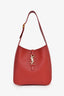 Saint Laurent Red Leather Le 5 a 7 Small Hobo Bag