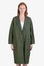 Isabel Marant Etoile Green Cotton Linen Midi Jacket Size 38