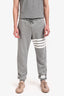 Thom Browne Grey Stripes Joggers Size 2 Mens