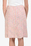 Pre-loved Chanel™ Pink Multicolour Cotton Wool Tweed Mini Skirt Size 42