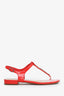 Pre-loved Chanel™ Red Leather CC Logo Sandals Size 35C