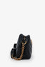 Gucci Black Chevron Leather GG Marmont Small Camera Crossbody Bag