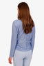 Self-Portrait Blue Crystal Embellished Ruched Long Sleeve Top Size 10