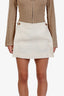 Gucci Cream Linen Horsebit Mini Skirt Size 38