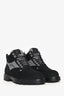 Louis Vuitton Black/Grey Suede Logo Lace Up Boots Size 8