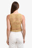 Pinko Yellow Crochet Sleeveless Top Estimated Size S
