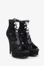Saint Laurent Black Suede Platform Gladiator Platform Sandals Size 39.5