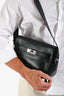 Hermès 2025 Black Leather Kelly PM Messenger Bag