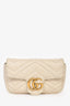 Gucci White Leather GG Marmont Mini Crossbody Bag