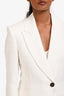 Brunello Cucinelli White Linen Shoulder Padded Single Button Blazer Size 38