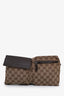 Gucci Brown Leather Canvas GG Supreme Belt Bag