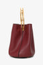 Marni Burgundy Leather Pannier Handle Bucket Bag
