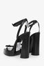Saint Laurent Black "Platz" Platform Leather Heel Size 39