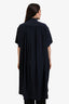 6397 Black Silk Button Down Shirt Dress Size M