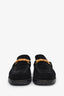Mocassins Gucci en daim noir à détail bambou, pointure 36,5