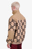 Gucci 2023 Tan Nylon GG Shearling Anorak Jacket Size L Men's