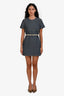 Gucci 2025 Blue Denim GG Monogram Mini Belted Shift Dress Size 42