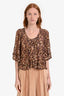 Isabel Marant Etoile Leopard Print Sheer Top Size 38