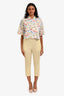 Pleats Please Issey Miyake Yellow Pleated Slim Fit Pants Size 2