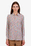 Saint Laurent Multicolour Silk Button Up Blouse Size 42