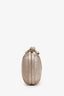 Bottega Veneta Gold Lambskin Criss-Cross Leather Knot Clutch