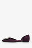 Roger Vivier Purple Satin D'Orsay Crystal Embellished Flats Size 35.5