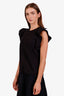 Celine Black Asymmetrical Ruffled Sleeveless Blouse Size 38