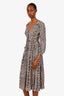 Maje Leopard Print Long Sleeve Maxi Dress Size 36