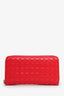 Christian Dior 2011 Red Cannage Patent Leather Lady Dior Zippy Wallet