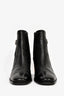 Pre-Loved Chanel™ 2019 Black Calfskin Leather Cork CC Logo Ankle Boots Size 40.5