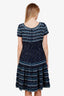 Oscar de la Renta 'Robe en maille à broderies' Mini Dress Size 10