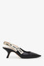 Christian Dior Black Leather J'Adior Slingback Heels Size 40