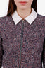 Maje Navy/Red Tweed Zipper Mini Dress Size 1